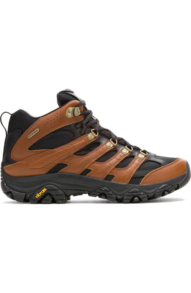 Merrell Moab 3 Luxe Leather Waterproof Mid Hiking Boot, Alternate, color, Black/ Brown