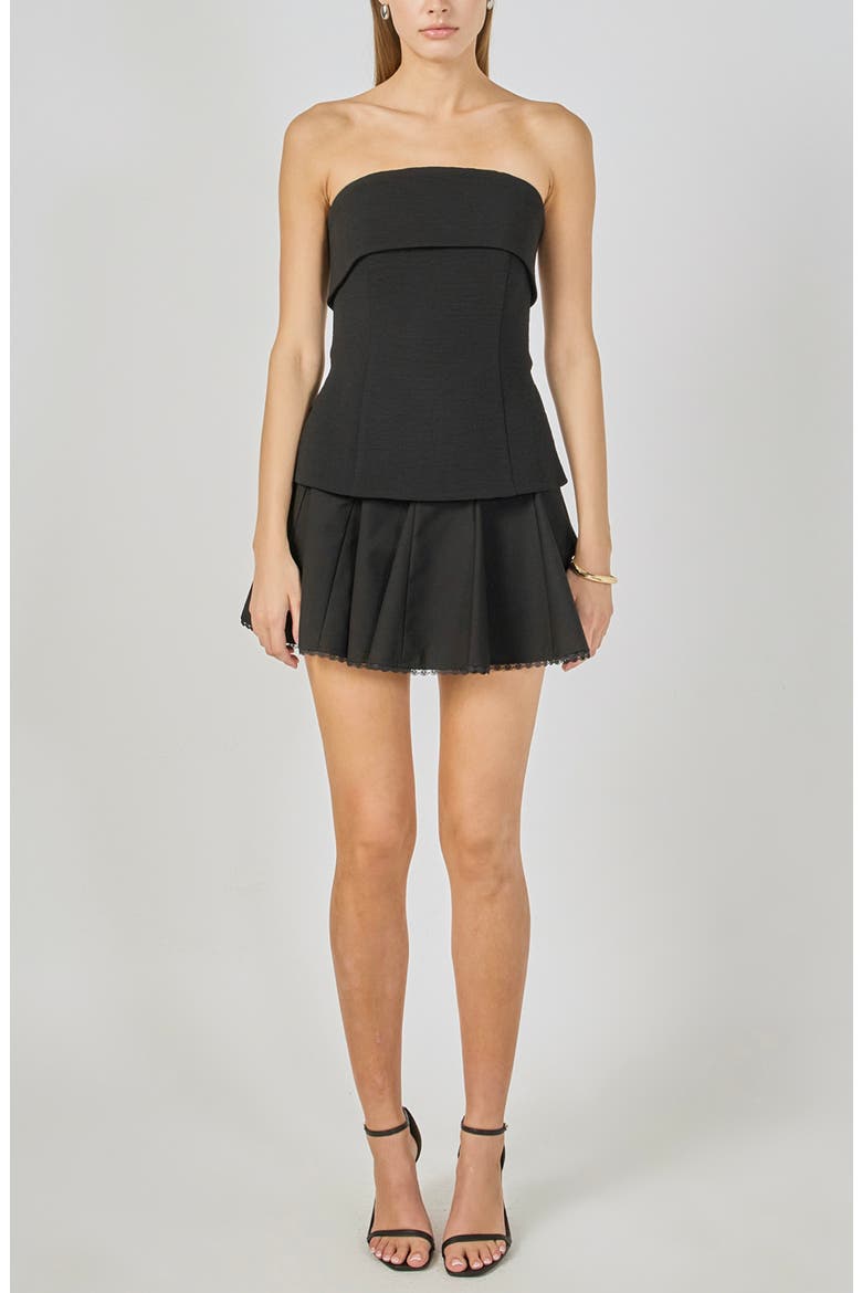 Folded Strapless Tube Top, Alternate, color, BLACK