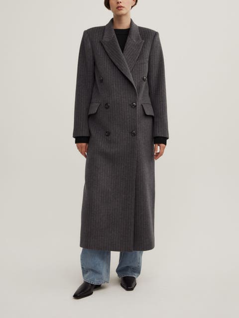 Double Breasted Pinstripe Coat