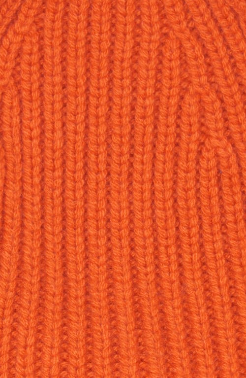 Moncler Logo Patch Virgin Wool & Cashmere Beanie In Orange