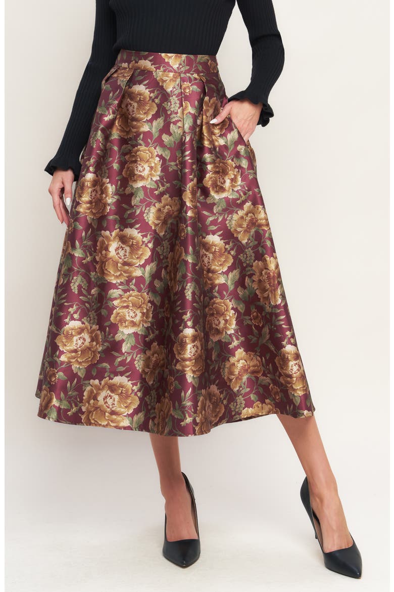 Midi skirt, Main, color, BURGUNDY