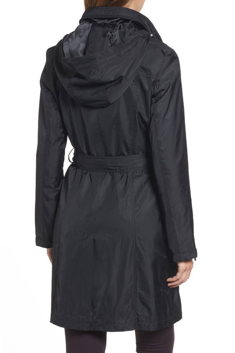 Giselle Stowaway Hood Rain Anorak, Alternate, color, BLACK