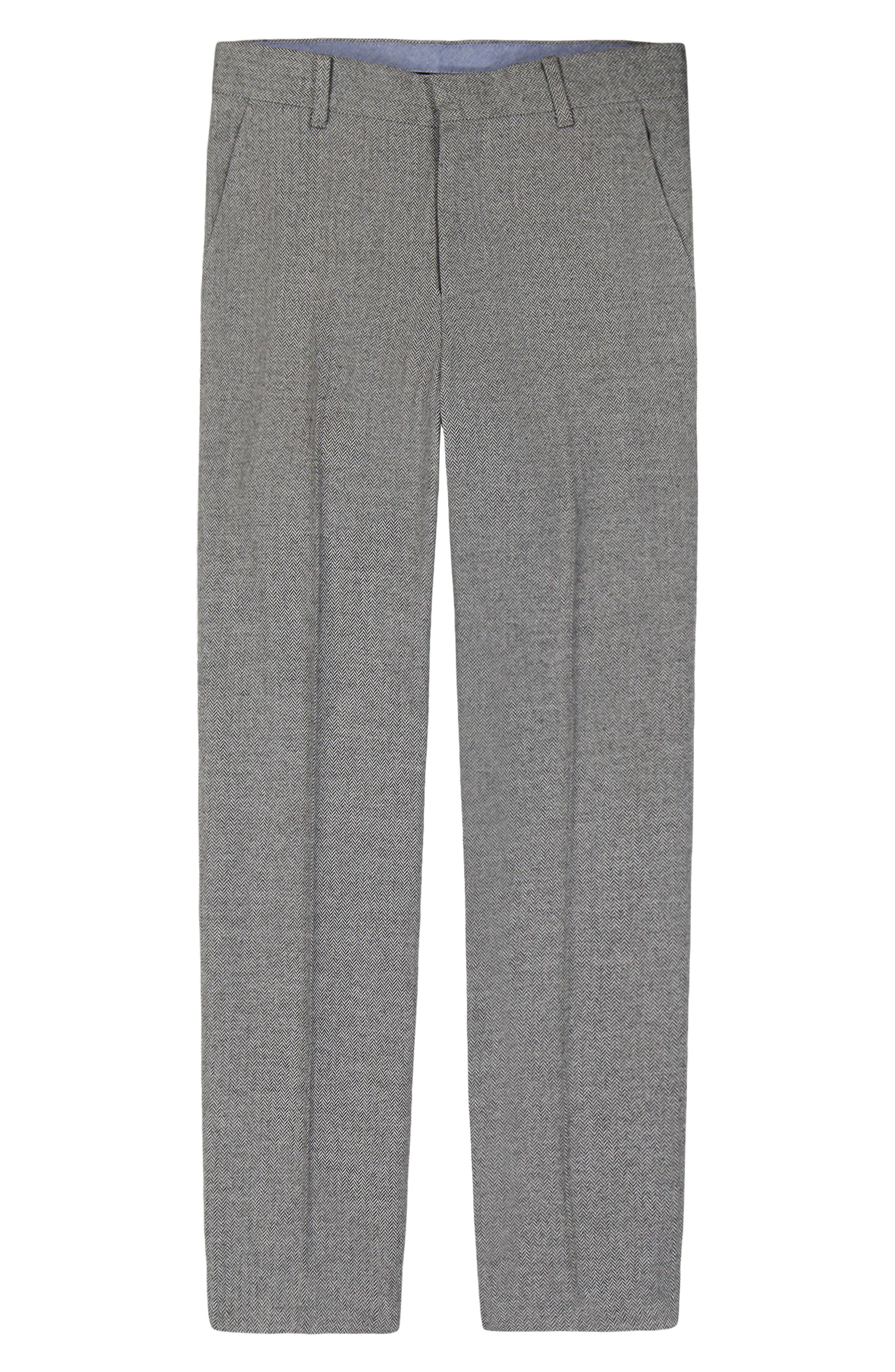 Kids' Brushed Herringbone Dress Pants