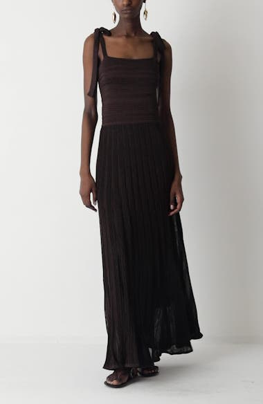 【Zimmermann】Lucky knitted maxi dress ZIMMERMANN Lucky metallic ribbed stretch-knit maxi dress