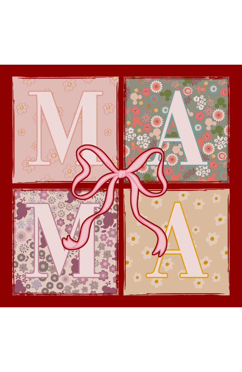 Mickey & Friends Women's Mickey & Friends Box Patterns Mama Bow  Graphic T-Shirt, Alternate, color, Red