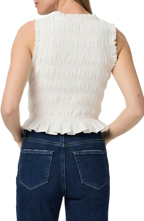 Paige Womens Devi Shirred Cotton-blend Top White In White