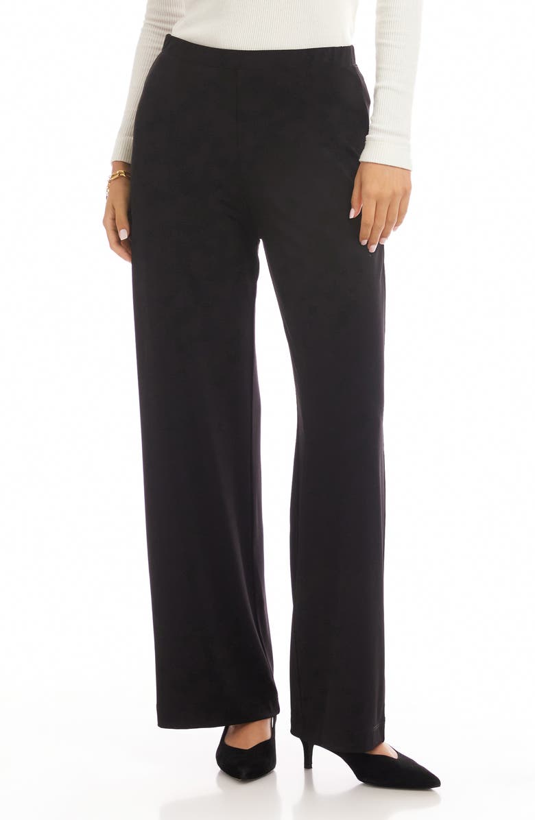Karen Kane Travel Jersey Wide Leg Pants, Main, color, Black