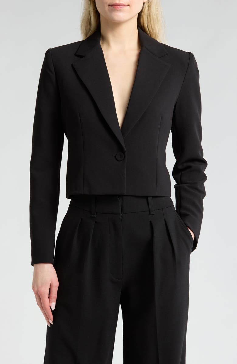 JASON WU Notch Lapel Crop Blazer, Main, color,