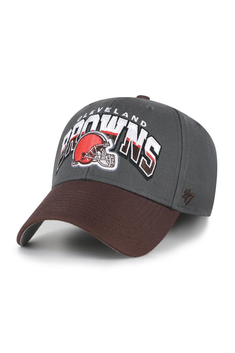 Men's '47 Charcoal Cleveland Browns Split Block MVP Adjustable Hat, Main, color, Charcoal