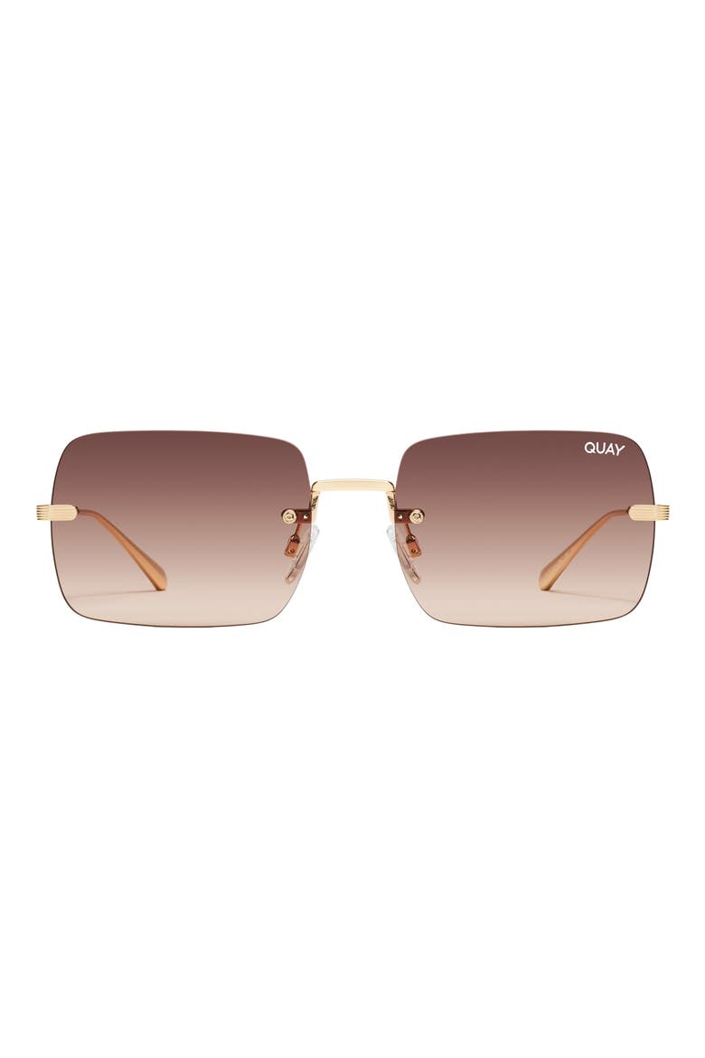 TTYL Rimless 57mm Squre Sunglasses, Main, color, GOLD/ BROWN FAWN