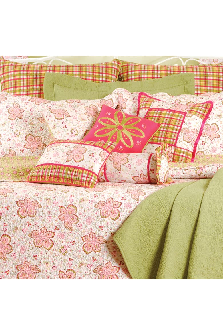 Colonial Williamsburg Plaid Center Pieced Throw Pillow, 16" x 16", Alternate, color, Pink