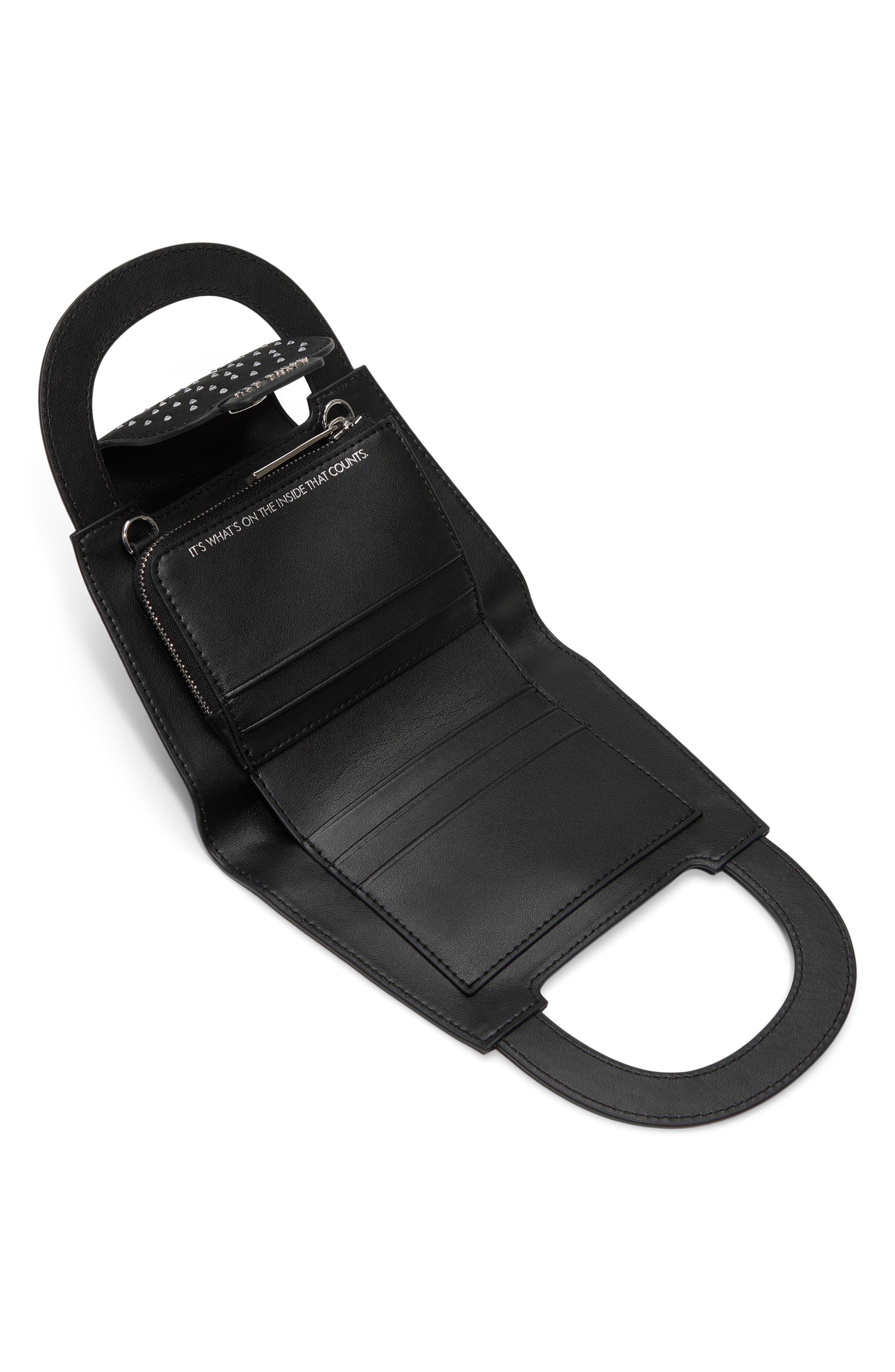 Ted Baker London Alicent Crystal Top Handle Bag, Alternate, color, Grosgrain Black/ Silver