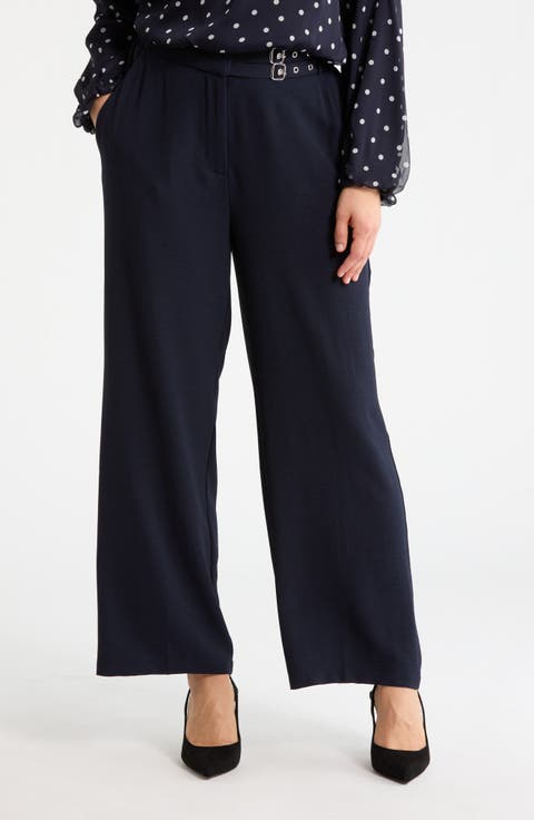 Side Belted Airflow Wide Leg Pants