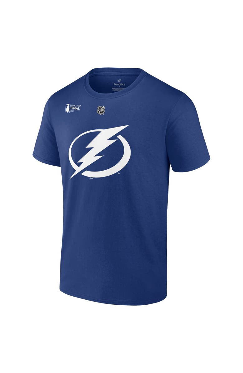 FANATICS Men's Fanatics Branded Nikita Kucherov Blue Tampa Bay Lightning 2022 Stanley Cup Final Authentic Stack Name & Number T-Shirt, Alternate, color, 