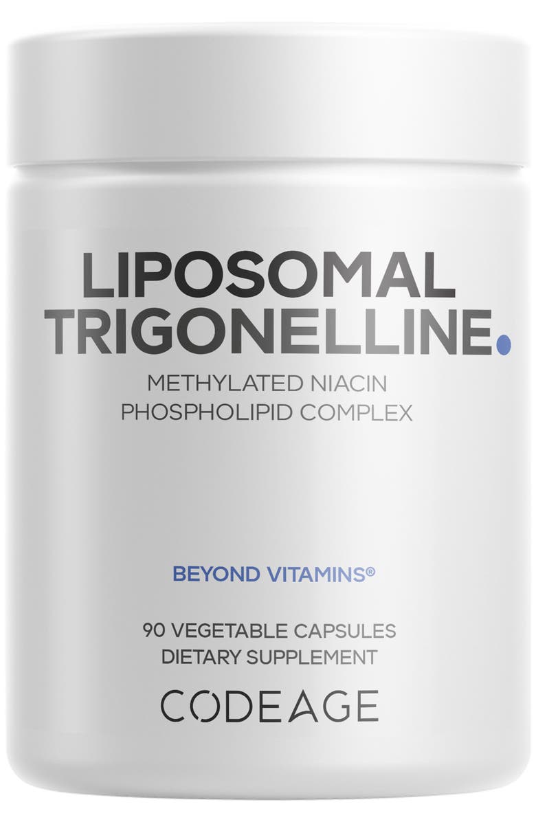 Codeage Liposomal Trigonelline, 250 mg Per Serving, Plant-Based Alkaloid Supplement, Non-GMO, Main, color, White