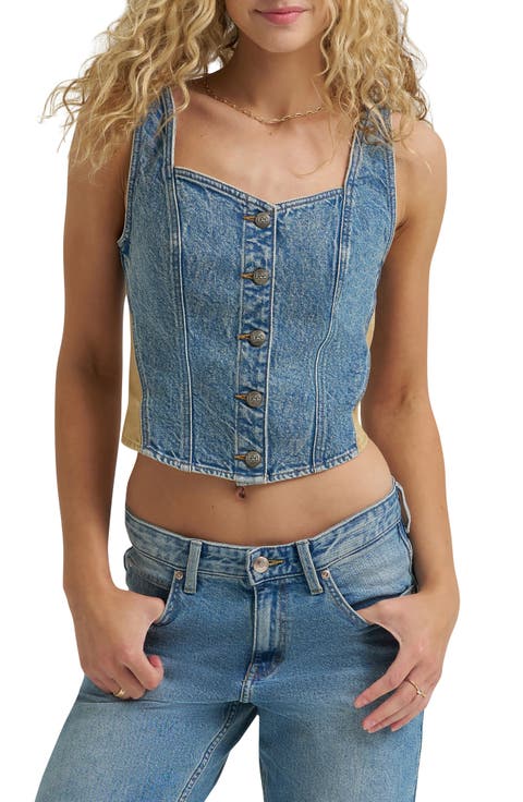 Back Belt Denim Tank