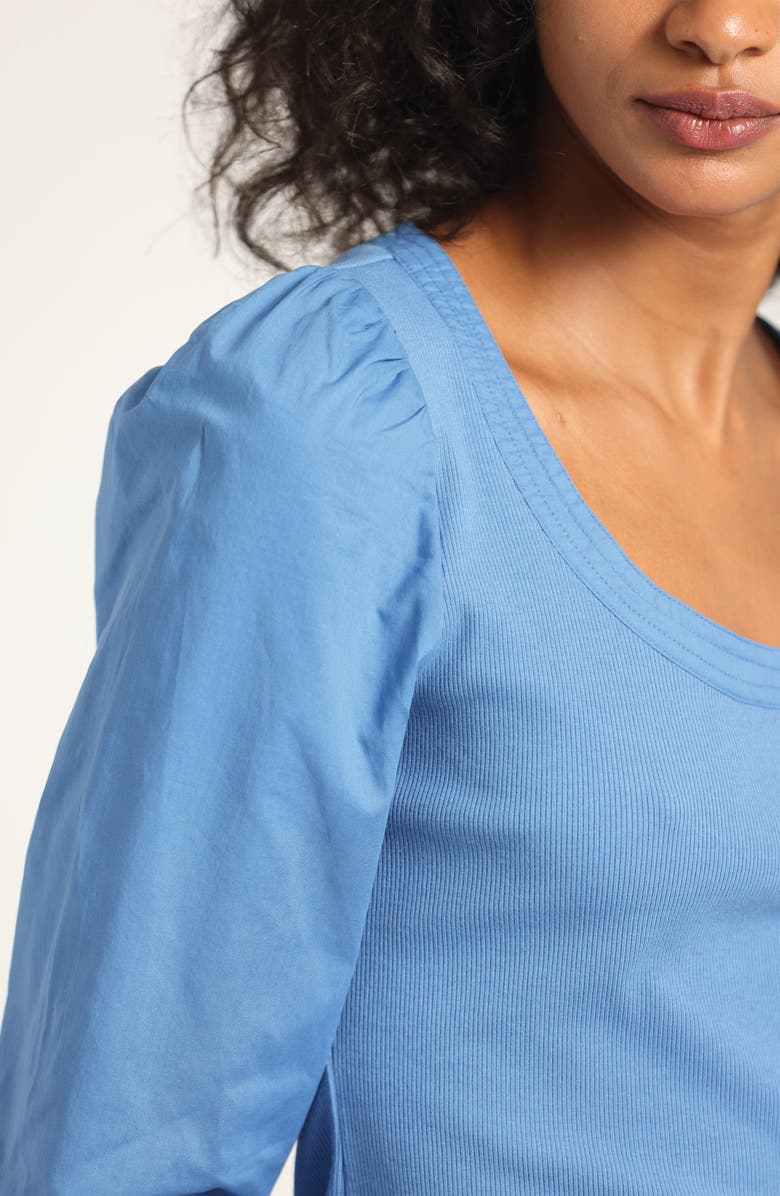 Derek Lam 10 Crosby Aishah Scoop Neck Long Sleeve Top, Alternate, color, Winter Sky