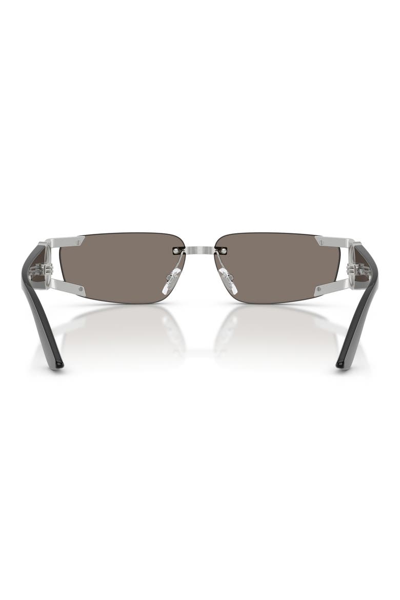 59mm Rectangular Sunglasses, Alternate, color, SILVER / GREY MIRROR SILVER