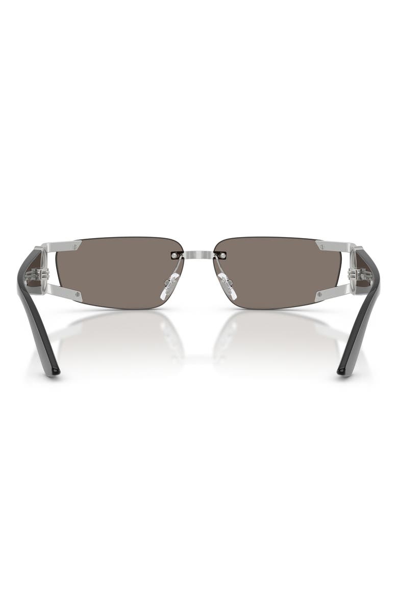 Versace 59mm Rectangular Sunglasses, Alternate, color, Silver / Grey Mirror Silver