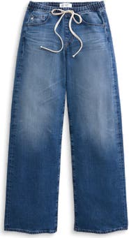 AG Adria Drawstring Low Rise Wide Leg Jeans