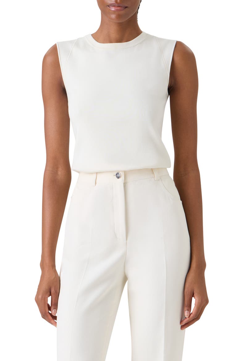 Sleeveless Silk Sweater, Main, color, ECRU