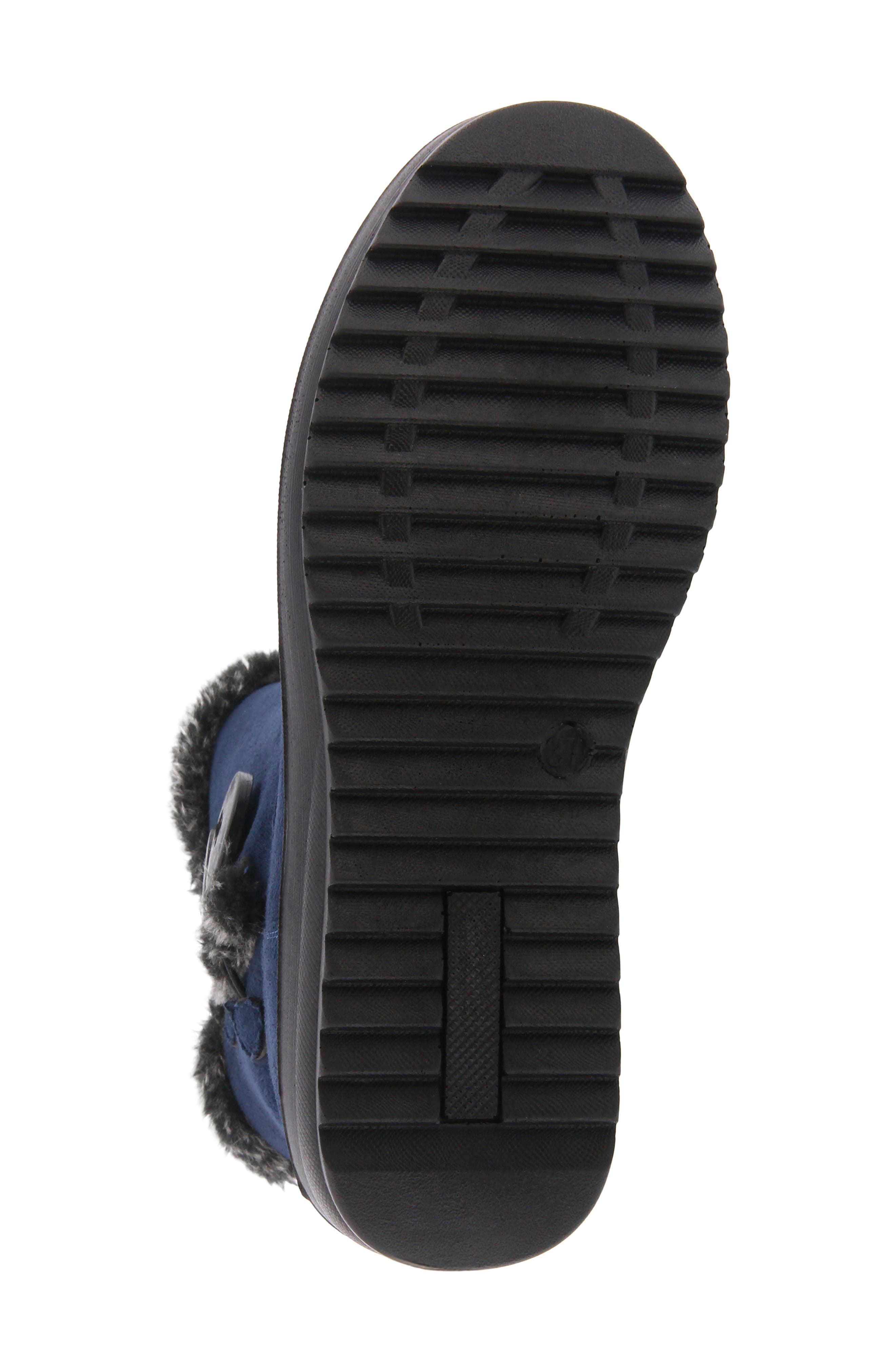 Istra Faux Fur Wedge Boot, Alternate, color, NAVY