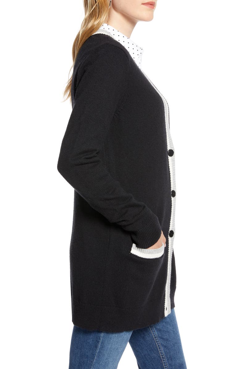 1901 Tipped Long Cardigan, Alternate, color, 