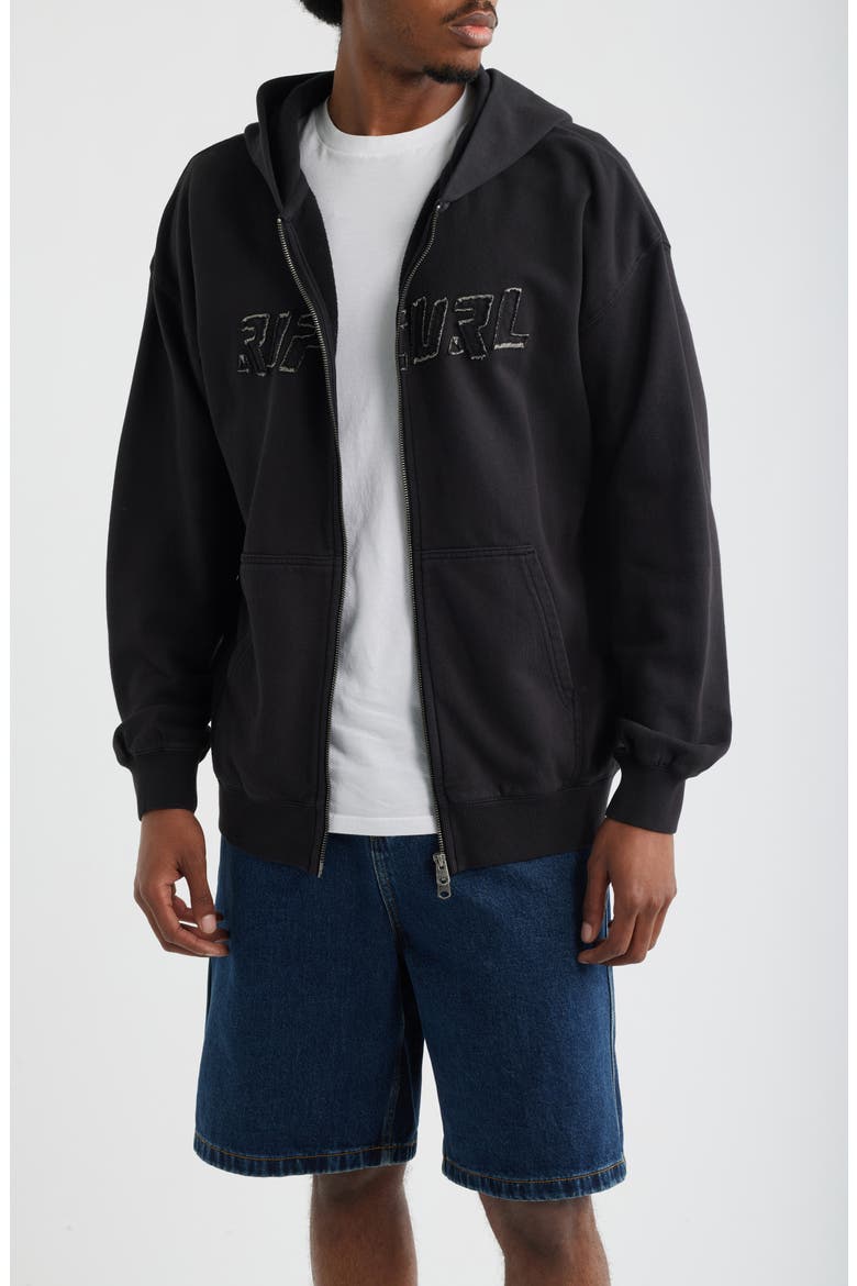 Liquid Trips Zip Hoodie, Main, color, WASHED BLACK