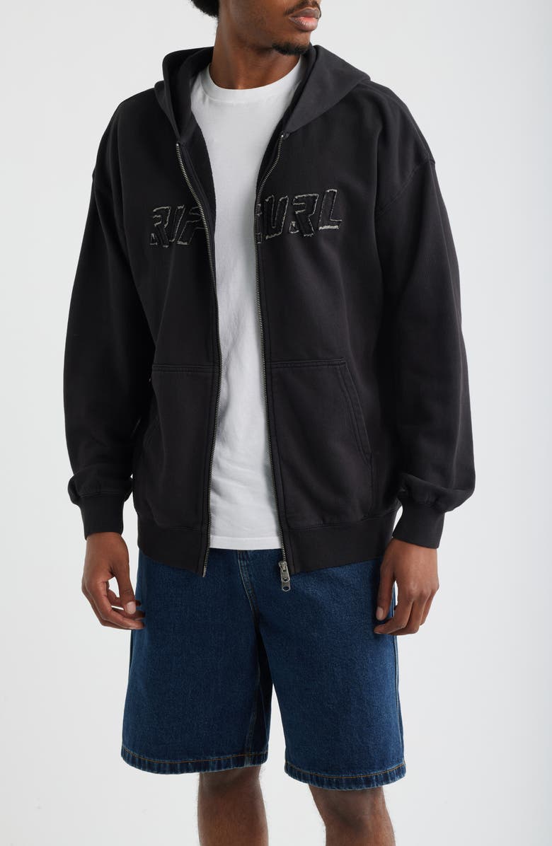 Rip Curl Liquid Trips Zip Hoodie, Main, color, Washed Black