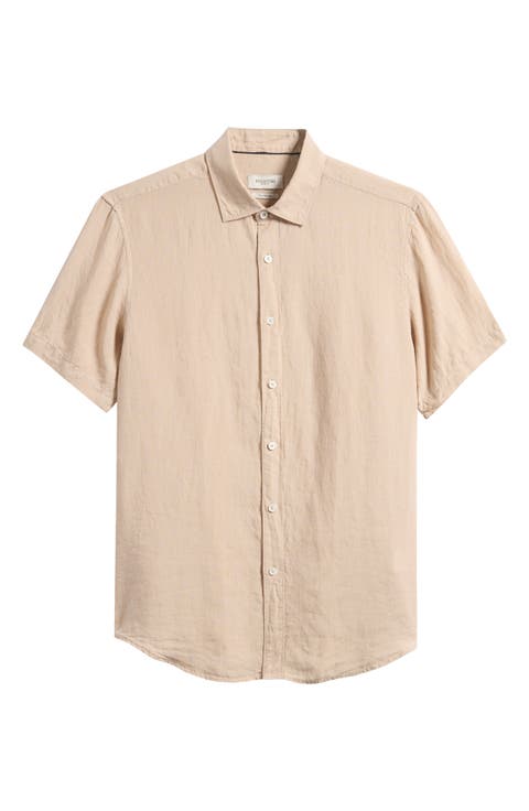 Orson Shaped Fit Short Sleeve Linen Button-Up Shirt