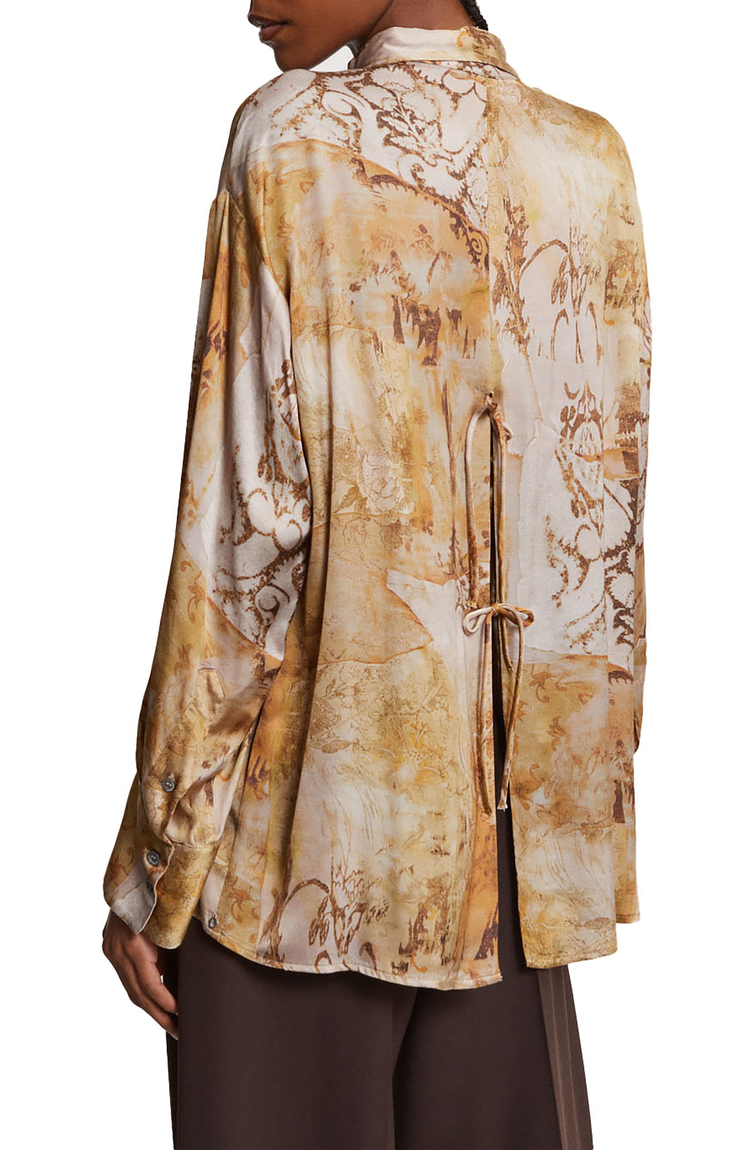 Graphic Print Satin Blouse - image 2