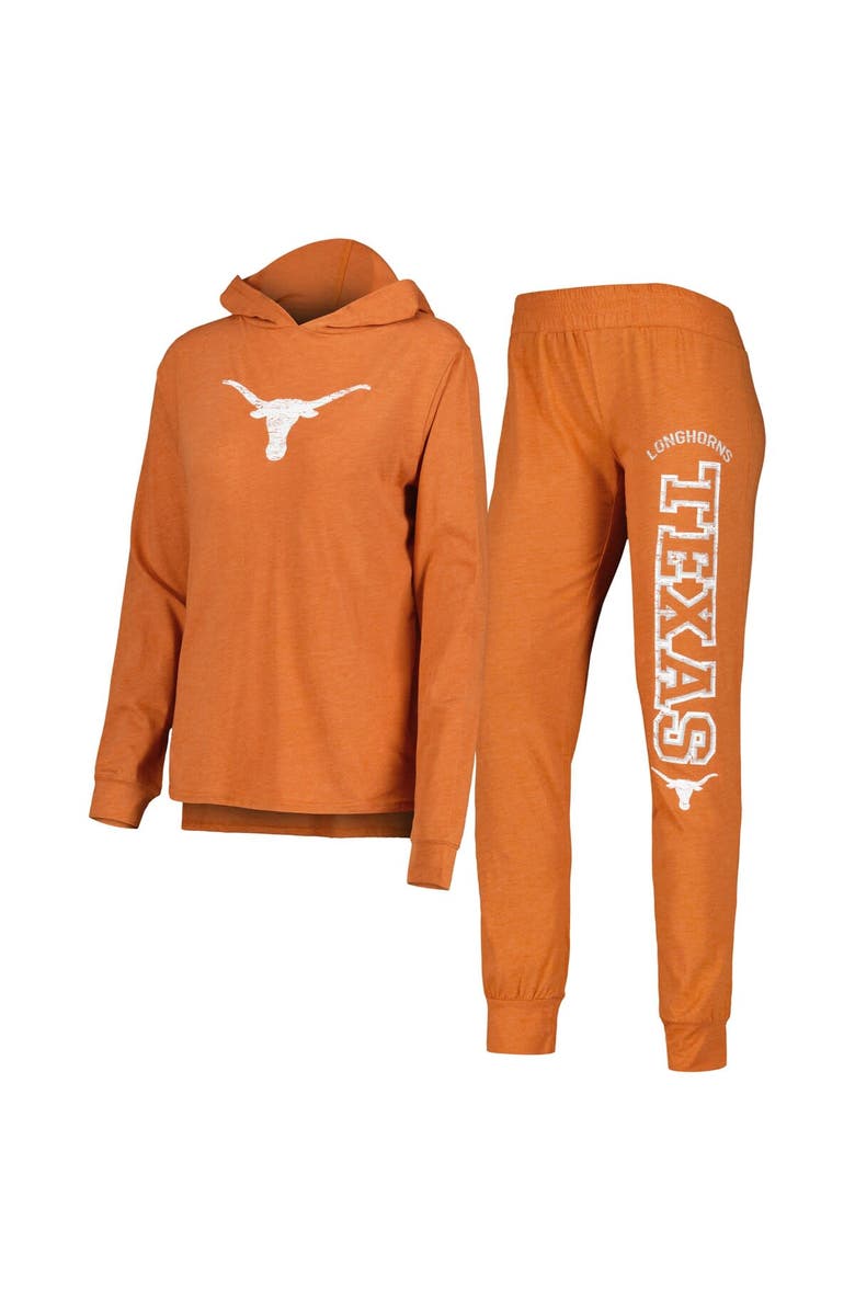 CONCEPTS SPORT Women's Concepts Sport Texas Orange Texas Longhorns Long Sleeve Hoodie T-Shirt & Pants Sleep Set, Main, color,
