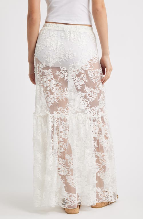 Topshop Sheer Lace Maxi Skirt In Multi