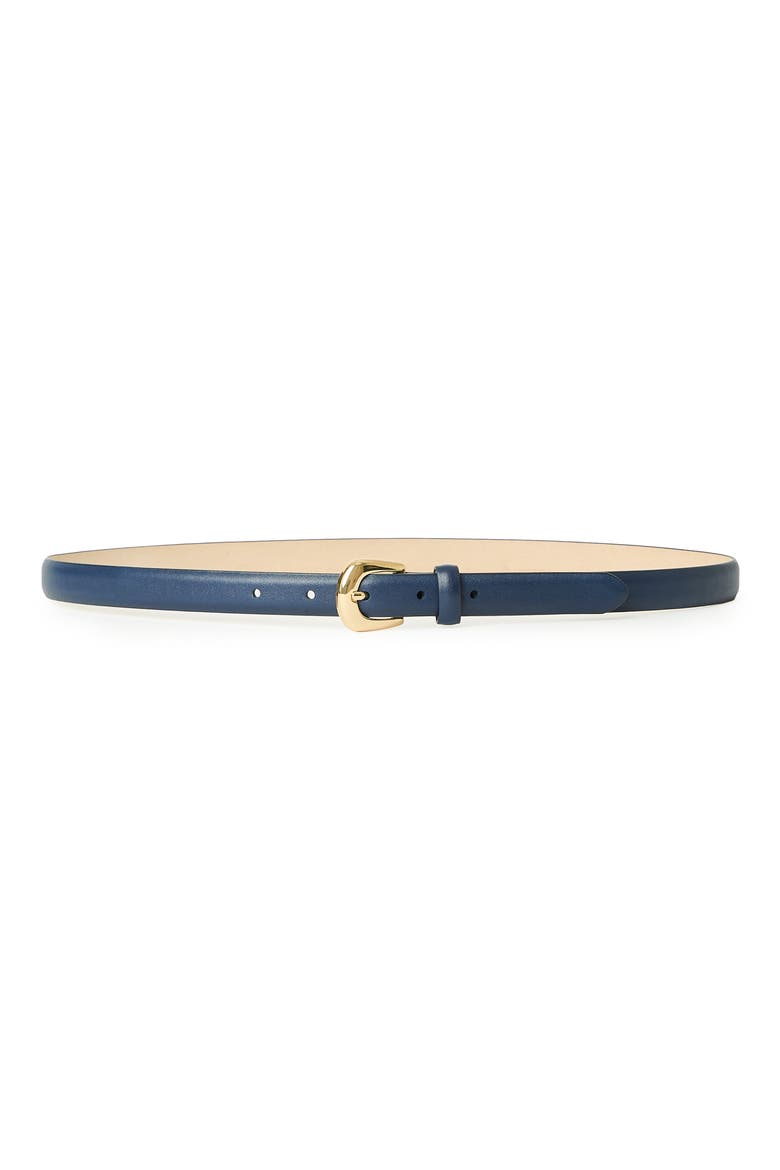 Kennedy Mini Leather Belt, Main, color, NAVY GOLD