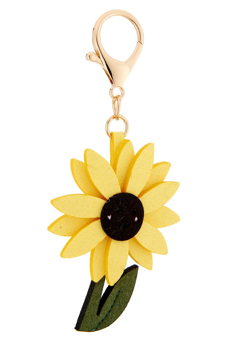 Stuffed Sunflower Bag Charm, Alternate, color, YELLOW MULTI- GOLD