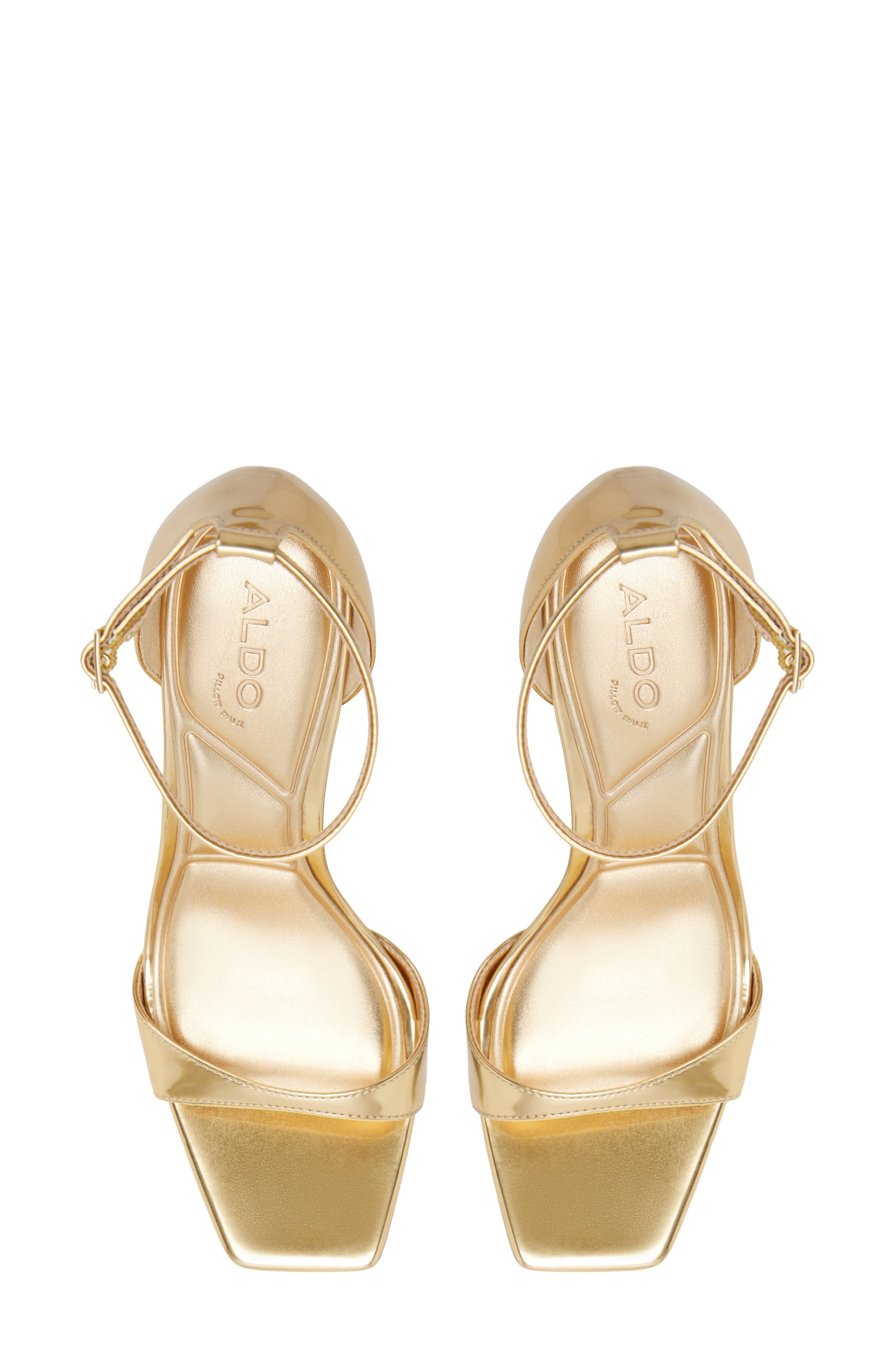 Evvie Ankle Strap Sandal, Alternate, color, GOLD