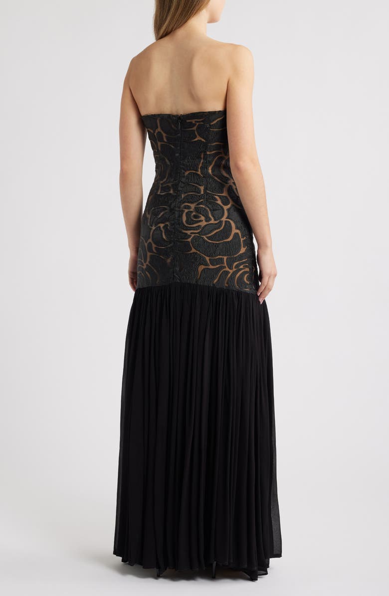 Sonya Moda Eden Mixed Media Strapless Gown, Alternate, color,