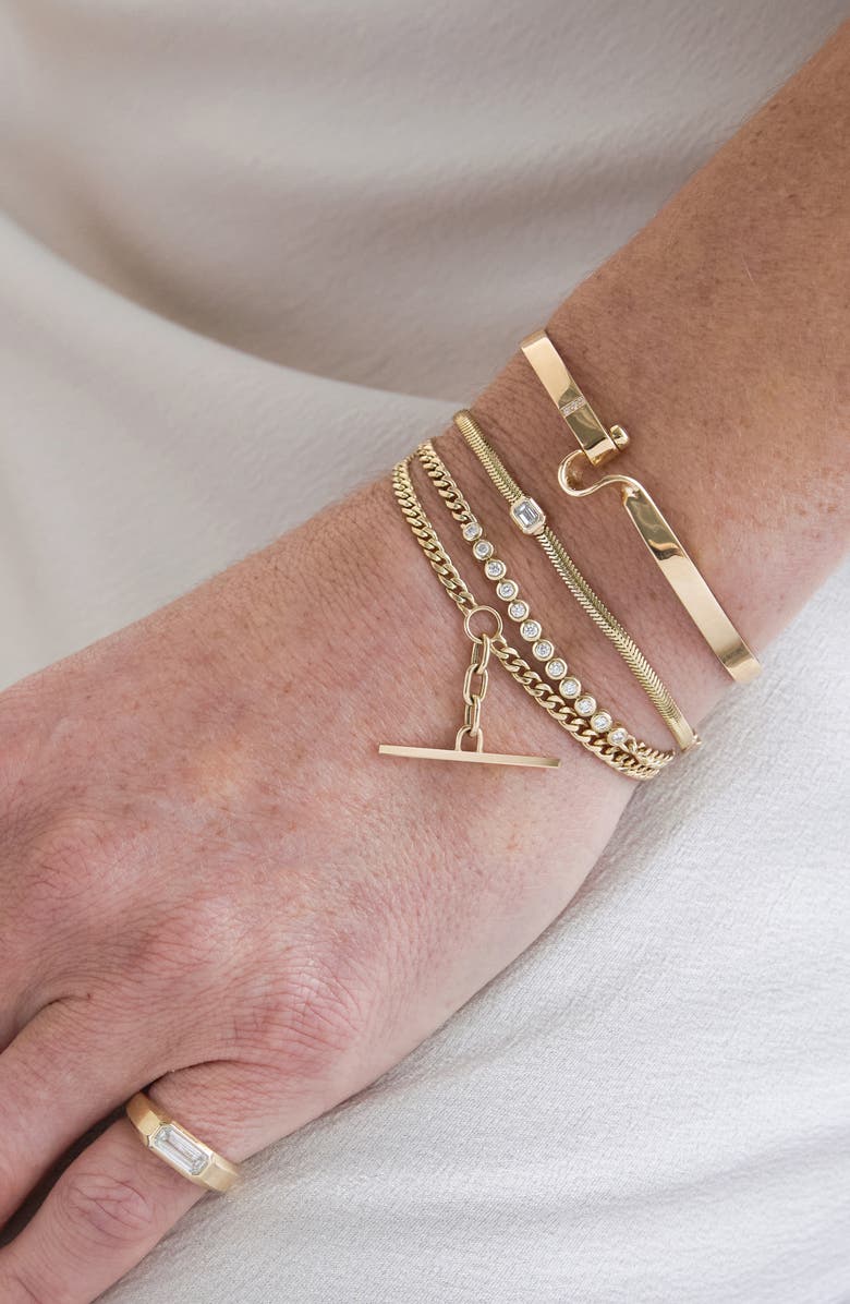 Zoë Chicco Bar Curb Chain Bracelet, Alternate, color, Yellow Gold