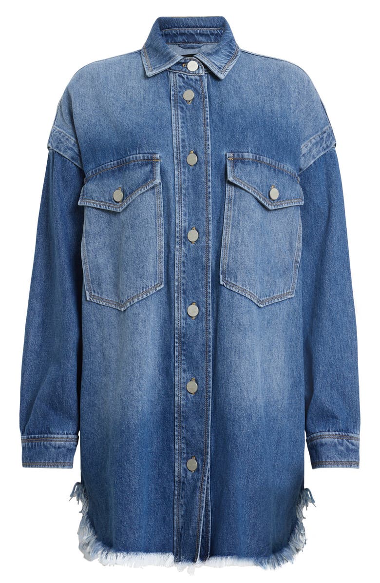 AllSaints Faye Convertible Long Sleeve Denim Dress, Alternate, color, 