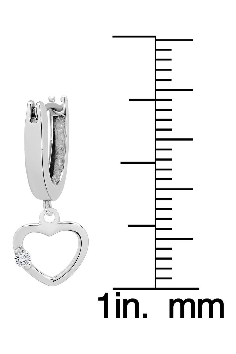 Kids' Open Heart Drop Earrings, Alternate, color, SILVER
