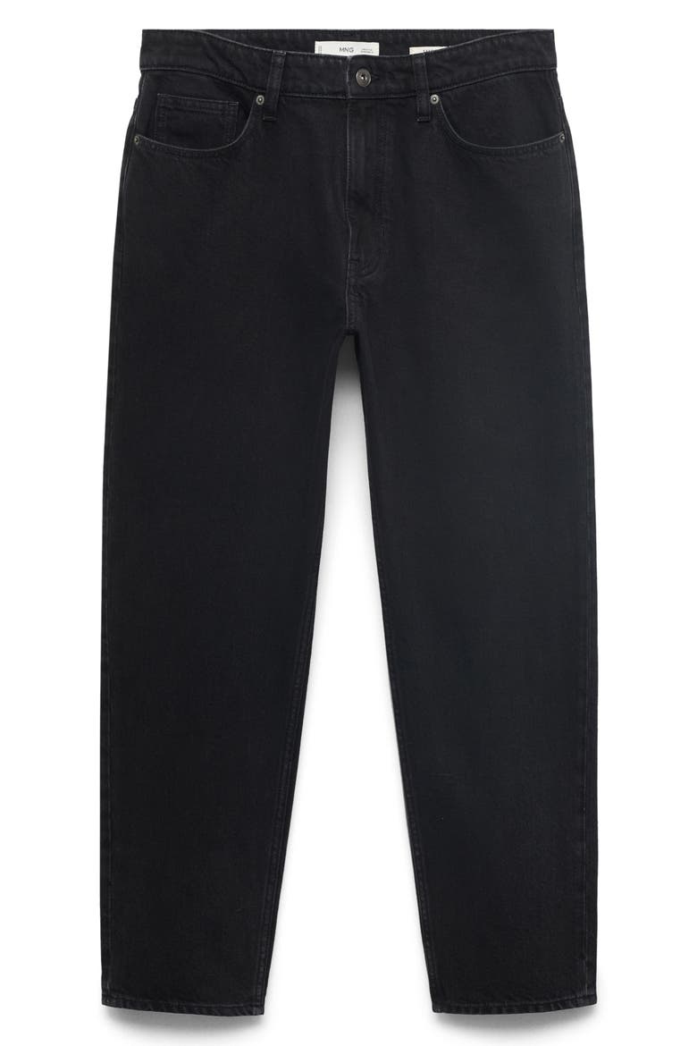 Crop Tapered Jeans, Alternate, color, BLACK DENIM