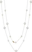 SUZY LEVIAN Yellow Sapphire & Lab Grown White Sapphire Layered Station Necklace