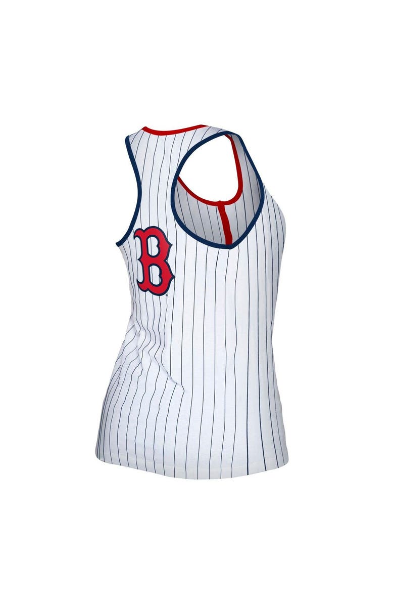 New Era Women's New Era White Boston Red Sox Pinstripe Henley Racerback Tank Top, Alternate, color, 