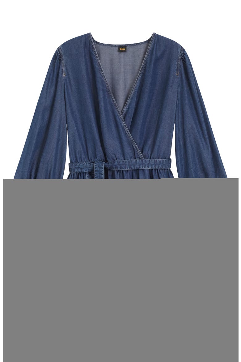 Balloon Sleeve Minidress, Alternate, color, DENIM BLUE