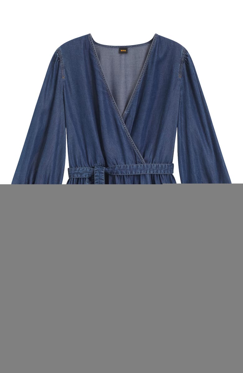 BOSS Orange Balloon Sleeve Minidress, Alternate, color, Denim Blue