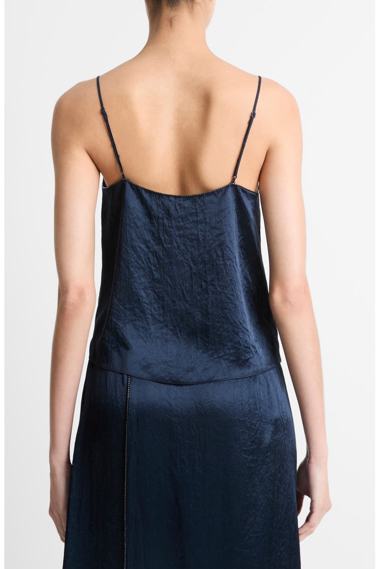 Beaded Border Hammered Satin Camisole, Alternate, color, COASTAL
