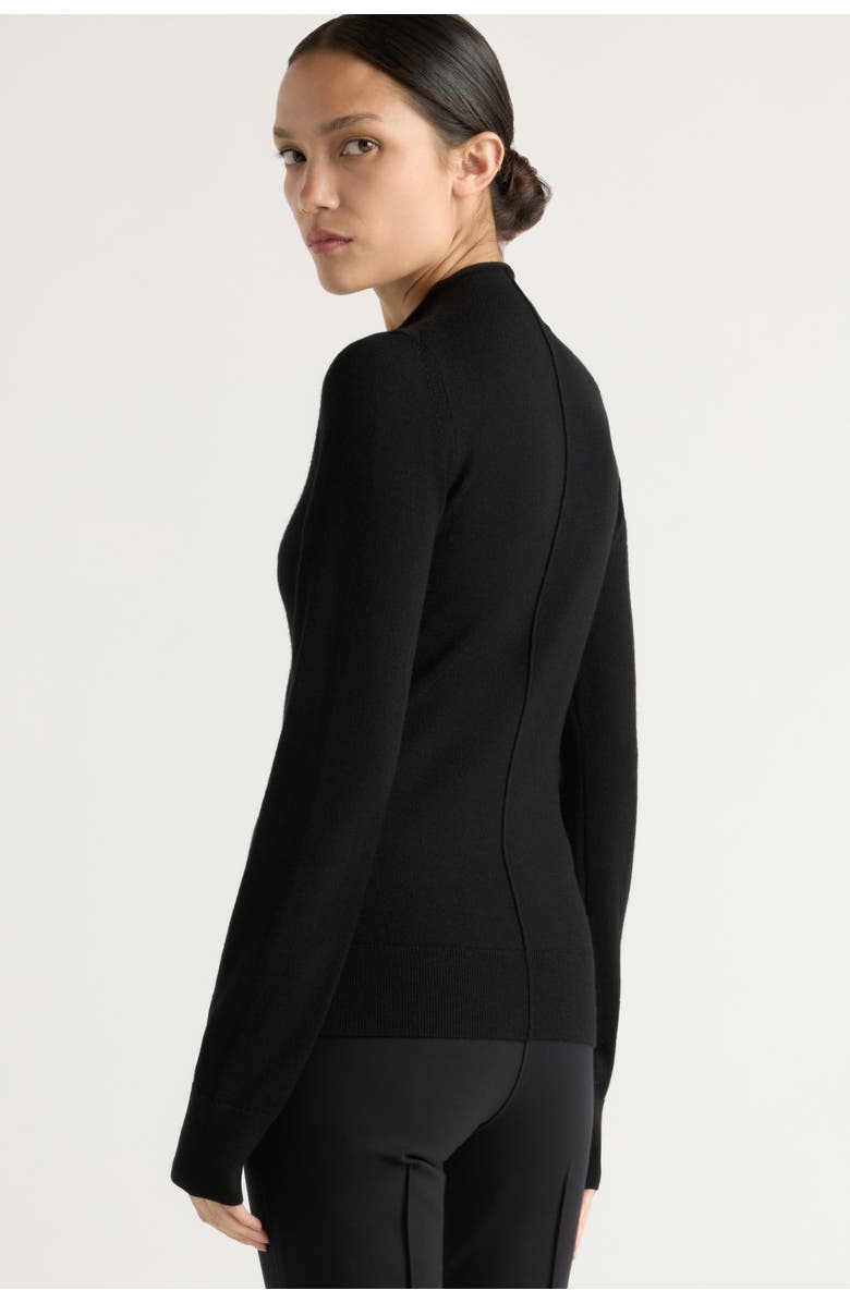 Modern Citizen Charlene Wool Button Mock-Neck Sweater, Alternate, color, Black