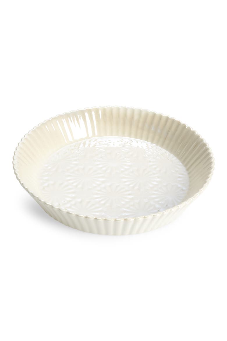 Aurora Stoneware Pie Dish, Main, color, WHITE