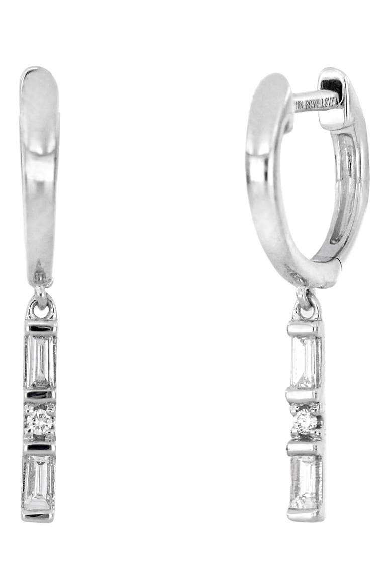 Gatsby Linear Hoop Earrings (Nordstrom Exclusive), Main, color, WHITE GOLD/ DIAMOND