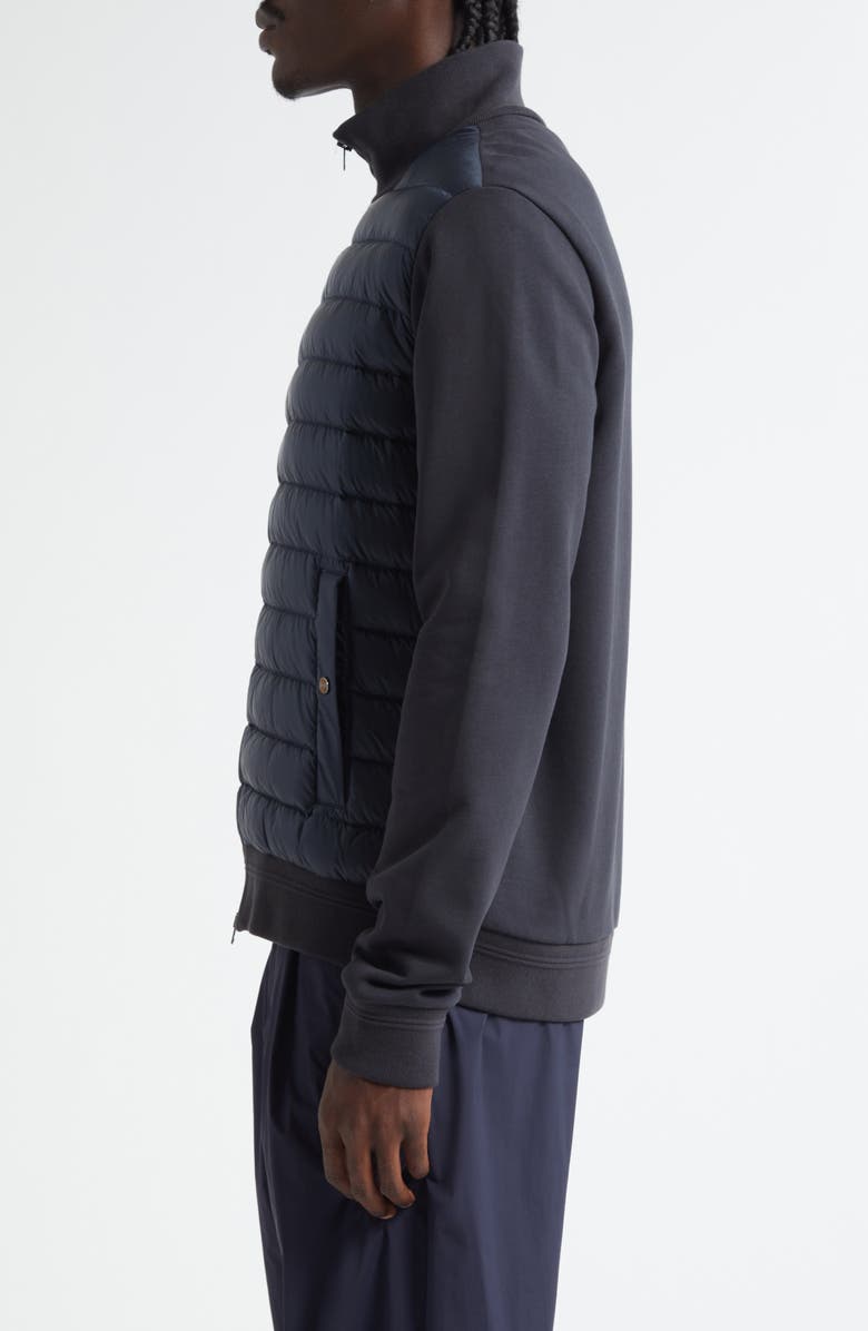 Herno Cotton Knit & Quilted Down Jacket, Alternate, color, Blue Navy